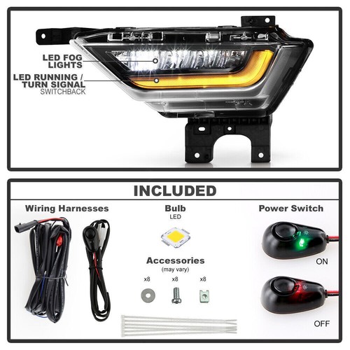 Par de luces antiniebla LED parachoques ámbar intermitente para Ford F150 F-150 2021 2022 2023 - Imagen 12 de 13