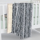 Snowy Birch Trees, Cozy Sherpa Fleece Blanket, Nordic Winter, Throw Blanket Gift
