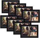 12x17 Black Wood Picture Frame with Mat for 8x10 and 5x7 Glass Wall Display 8 Pa