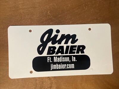 Jim Baier Ford Madison Iowa License Plate Booster Thin Plastic