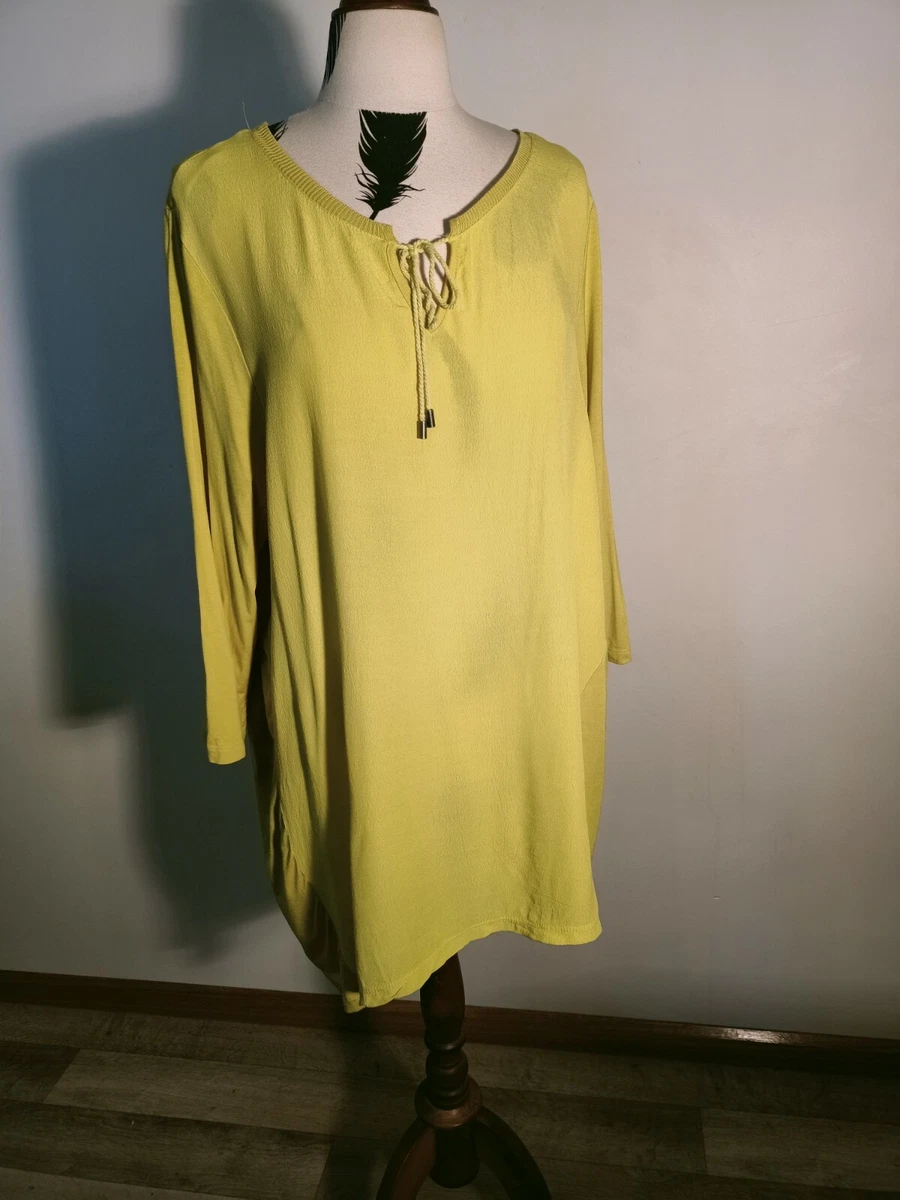 Yellow tie neck sales blouse