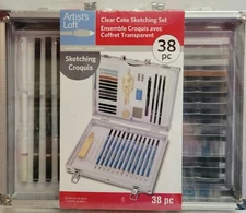 Artist's Loft 38pc Sketching Pencil Set w/ Case - Pad Eraser Sharpener Charcoal