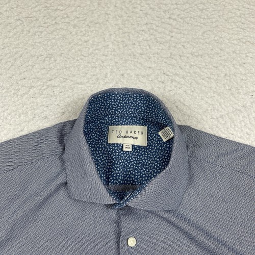 Ted Baker Shirt Mens 15.5-34/35 Blue Endurance Preppy Party Workwear Office - Picture 4 of 14