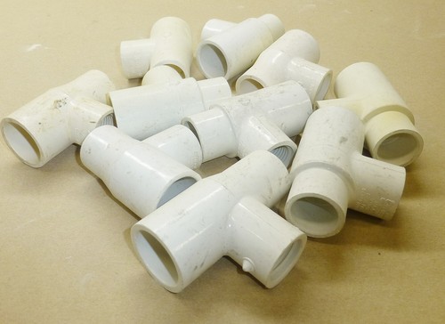 Lot of 10 - 3/4" x 1/2" Slip x thread x slip T Tee adapter PVC fitting pipe
