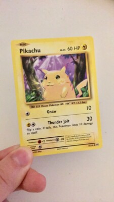 2016 Pikachu Pokemon Card. 60 HP Gnaw 10 Thunder Jolt 30. | eBay