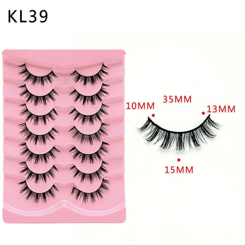 NEW False eyelashes natural thick long makeup eyelashes full curl soft 7 pairs - Picture 47 of 47