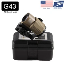 G43 Tactical 3X Magnifier Sight W/ Flip to Side Mount for Sight holographic-Tan