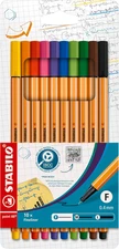 Fineliner Point 88 - Pack of 10 - Assorted Colors