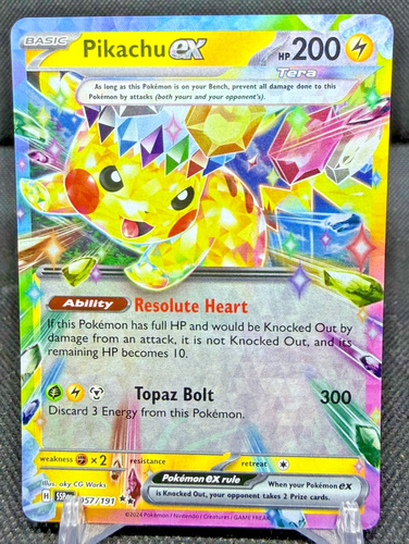 Pikachu ex 057/191 Sv08: Surging Sparks Holo Pokémon TCG MINT Pika - Bild 1 von 2