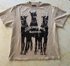 REPRESENT  RARE Thoroughbred Doberman Men’s t shirt cream Cotton Short Sleeve 