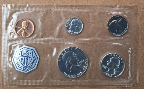 1963 P Franklin Uncirculated Mint Cello 90% Silver (No Envelope)