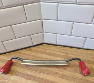 Vintage 9" Drawknife Red Handles Goat Makers Mark Sharp Very Tight Well Made VGC