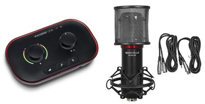 Focusrite Vocaster One Person Podcast Podcasting Studio Interface+Condenser Mic