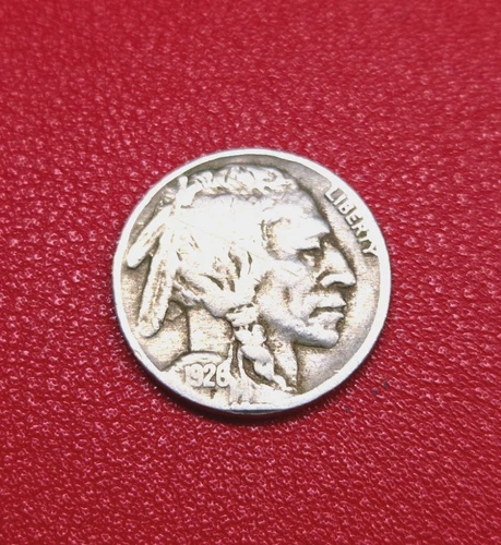 1926 P Buffalo Nickel Indian Head Full Date 5c Circulated Coin - VG Very Good