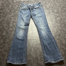 MISS ME Sunny Bootcut Jeans Women's 26 Dark Wash Thick Stitch