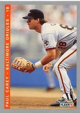 Paul Carey 1993 Fleer Final Edition F-158 Baltimore Orioles Rookie Baseball Card