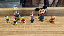 Vintage 1960's Dan Brechner Disney Ceramic Figurines Donald Duck & Mickey Mouse