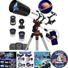 Professional Astronomy Telescope, 90mm Aperture  3X Barlow Lens for Beginners