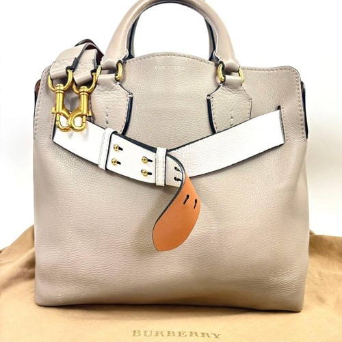 Burberry Belt Bag, Handbag, Shoulder Bag, 2-Way, Gray Used