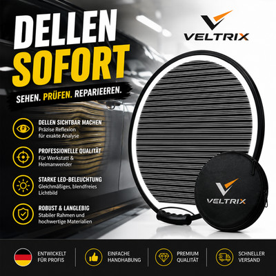 VELTRIX Dellen Reflektor Segel Board KFZ PDR Ausbeul Werkzeug PRO Reparatur Set