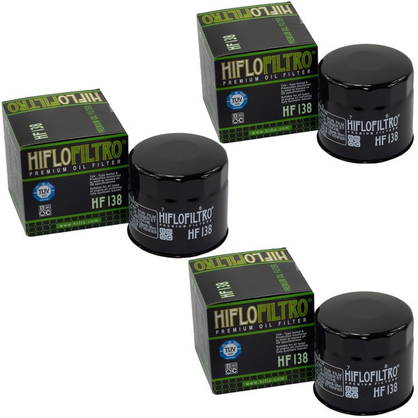ÖLfilter Set 3 StüCk Hiflo HF138 FüR Arctic Cat Kymco MXU Maxxer Suzuki LT-A F-image