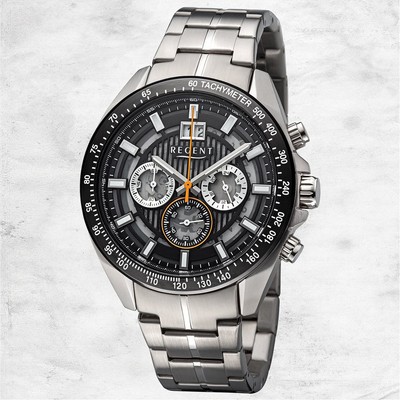 Regent Metall Herren Uhr Armbanduhr Quarz silber Metallarmband URBA831