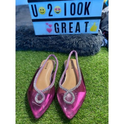 Torrid Pink Rhinestone Slingback  Pointed Toe Flats Women's Shoes