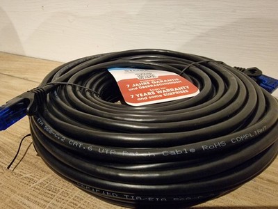 KabelDirekt Cat6 Ethernet Kabel - 25m schwarz & blau Patchkabel deutsch gebootet RJ45
