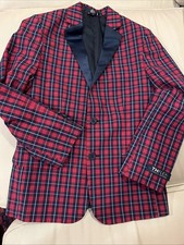 Tommy Hilfiger Holiday Plaid The Flex Boys Size 10 Blazer Jacket New With Tags