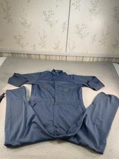 Dickies Coveralls Mens 46 Medium Blue Twill Workwear Mechanic Zip Front Chore