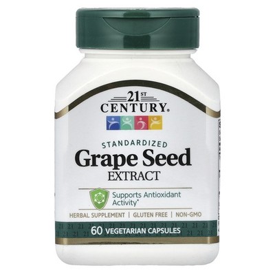 Grape Seed Extract, Standardized, 60 Vegetarian Capsules (50 mg per Capsule)