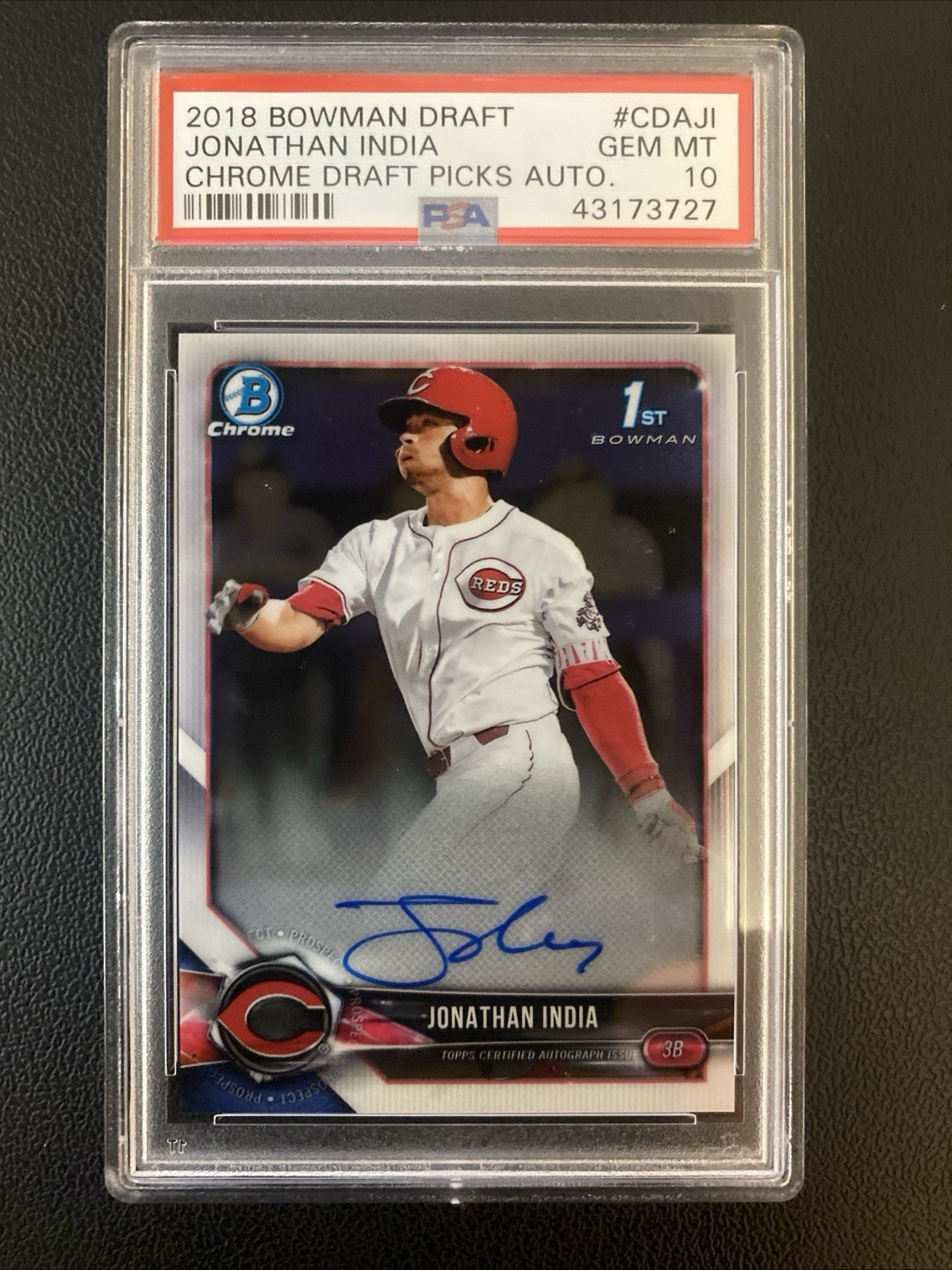Johnathan India 2018 Bowman Chrome Draft  #CDAJI Auto PSA 10