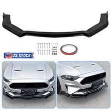 Front Bumper Lip Spoiler Kit Gloss Black For Ford Mustang Ecoboot Gt 2018-2023