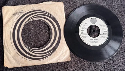 BLACK SABBATH Evil Woman/Wicked World UK 1ST PRESS VERTIGO 1970 PLAYS NEAR MINT!