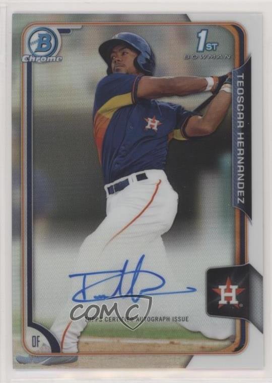 2015 Bowman Chrome Prospects Refractor /499 Teoscar Hernandez #BCAP-TH Auto 3b3