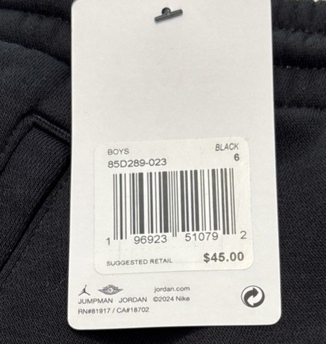 Air Jordan Boys Black Essentials Fleece Pants Size 6 (5-6 Yrs) Brand New‼️ - Picture 5 of 8