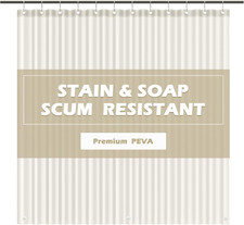 Cream Shower Curtain Liner 72X72, PEVA Waterproof Bath Curtain, No Chemical Smel