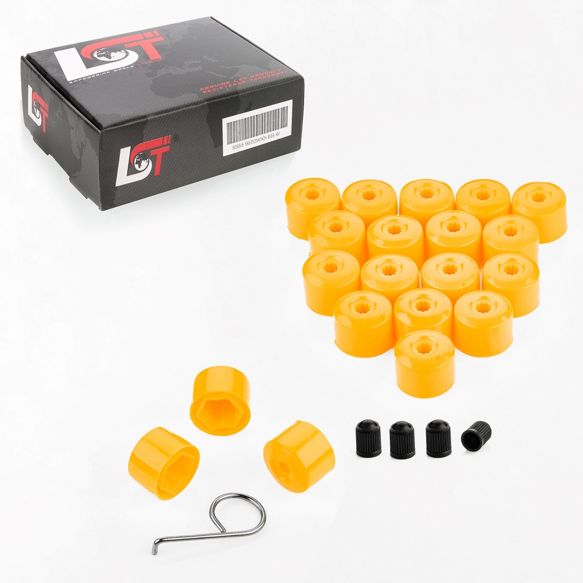 20x Wheel screw caps Shrouds Wheel nuts Set 0 21/32in gelb for TOYOTA