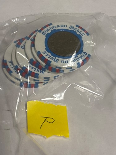 Vintage Colorado Belle Casino Laughlin NV $1 Gaming Chip Brass Center (7) Total - Picture 3 of 4