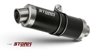 Storm GP Auspuff Schwarz Passend FüR Kawasaki Z 1000 2007-2009