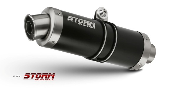 Storm GP Auspuff Schwarz Passend FüR Kawasaki Z 1000 2007-2009-image