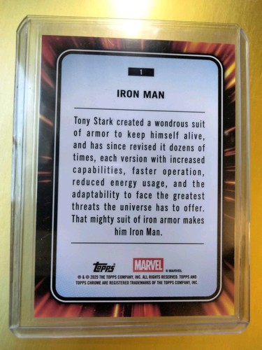 2025 Topps Chrome Marvel IRON MAN #1 of 200⚡SILVER REFRACTOR⚡NM/B - Bild 2 von 6