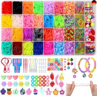 Selizo Loom BäNder Set,2600+ Loom BäNder ZubehöR Bunte GummibäNder Loops Gummis