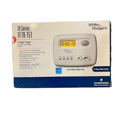 1F78-151 White Rodgers Wall Thermostat 24V Battery Programmable 5+2 New Open Box
