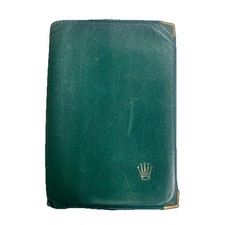 Authentic Vintage ROLEX Stamped Green Leather Wallet Passport Credit Card Holder
