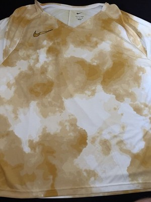 2024 Nike Pro Elite Shirt White Yellow Gold Rare Made USA Men Sz