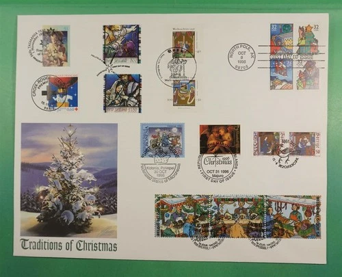 DR WHO 1996 FDC CHRISTMAS MIXED FRANK NEW ZEALAND/BELGIUM/SWEDEN LR31244