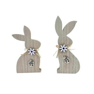 Festive Bunnies Wooden Sign Decoration For Spring Home Classroom Decors Ornament