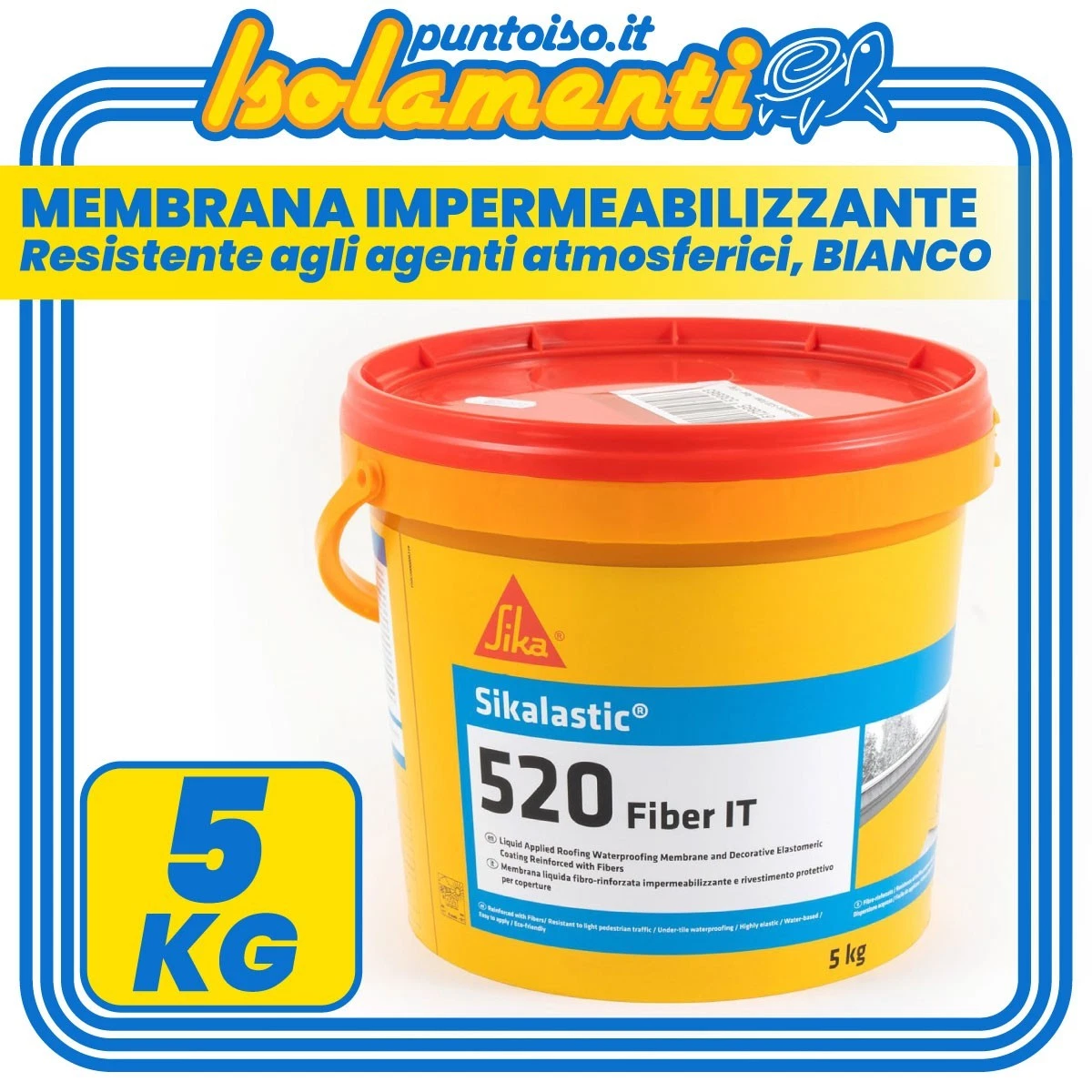 Membrana líquida impermeabilizante Sika Sikalastic 520 fibra IT blanca 5 kg