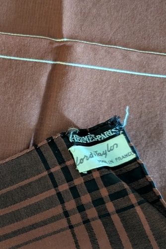 Pañuelo o cuadrado de bolsillo vintage Hermes para hombre de algodón marrón negro 23 x 21" - Imagen 3 de 9